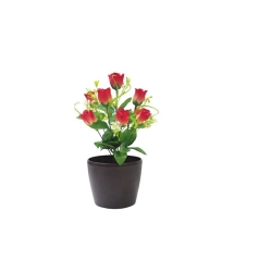 1.2 FT - Artificial Flower Bunches - Fake Flowers Artificial Plant without Pot - Red Color