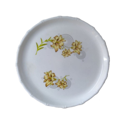 Printed Dinner Plates -13 Inch -  Made Of Food Grade Virgin Plastic Unbreakable - White Color