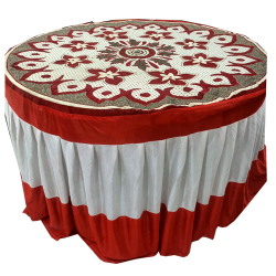 Round Table Cover - 4 FT X 4 FT - Made of Bright Lycra & Top Shannel Fabric Cloth