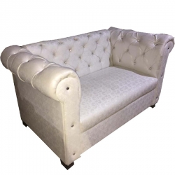 2 Seater Sofa - VIP Sofa - Made Of Steel & Fome - White Color