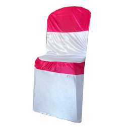 Chandni Chair Cover - White & Red Colour