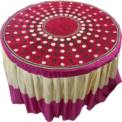 Round Table Cover - 4 FT X 4 FT - Made of Bright Lycra & Top Shannel Fabric Cloth