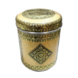 Round Dabba - Made of Steel with Meenakari Work