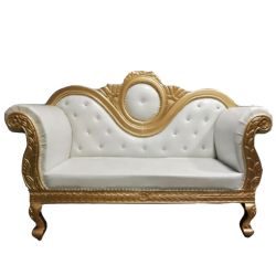 Wedding  Sofa & Couches - Made Of Wooden & Gold Polish - White Color