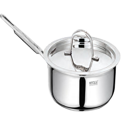 3 LTR - 20 Cm - Sauce Pan Trident - With Lid Suitable For Induction & LPG - Made Of Stainless Steel