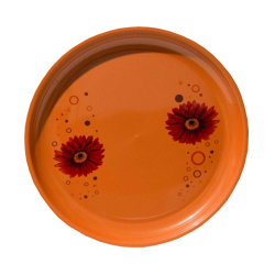11.50 Inch Second Quality Dinner Plates - Made Of Food-Grade Regular Plastic Material - Leher Round Shape - Printed Plate