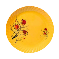 12 Inch Dinner Plates - Made Of Food-Grade Regular Plastic Material - Leher Round Shape - Printed Plate.