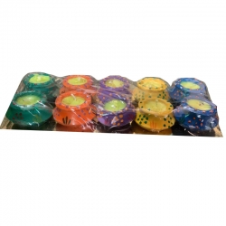 1 Inch Handmade Waxed Diya Set for Decoration ( Multicolor-10 Piece 1 Packet )