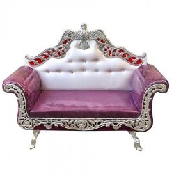 White Brown Color - Regular - Couches - Sofa - Wedding Sofa - Maharaja Sofa - Wedding Couches - Made Of Wooden & Metal