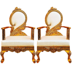 Heavy Premium Metal Jaipur Chair - Vidhi Chair - Made Of High Quality Metal & Wooden - 1 Pair ( 2 Chair )
