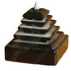 4.5 Inch X 4.5 Inch - Meditating Pyramid Backflow Incense Burner - Standard - Smoke Backflow - Technique Fountain