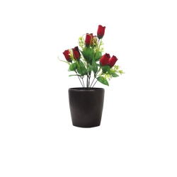 1.2 FT - Artificial Flower Bunches - Fake Flowers Artificial Plant without Pot - Red Color