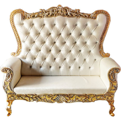 White Color - Heavy Premium Metal Jaipur Chair - Wedding Chair - Varmala Chair - Made Of High Quality Metal & Wooden - 1 Pair ( 2 Chair )
