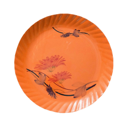11 Inch Second Quality  Dinner Plates - Made Of Food-Grade Regular Plastic Material - Leher Round Shape - Printed Plate