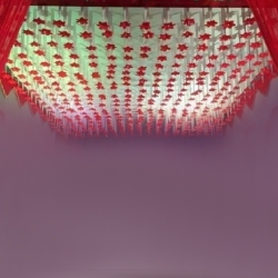 Mandap Ceiling - 10 FT X 15 FT - Made of Satin Fabric Ribbon with Flower & 10 KG Taiwan Cloth
