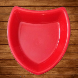 5 Inch - Oval Shape  Chat Plates - Made Of Food-Grade Virgin Plastic Material - Red Color