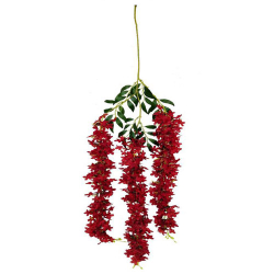 Height - 48 Inch - Chameli Wisteriya- Latkan - Flower Decoration - Artificial Hanging - AF 523 - Red Color