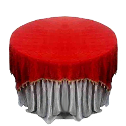 Round Table Top Cover - 4 FT X 4 FT - Made of Velvet Fabric Cloth