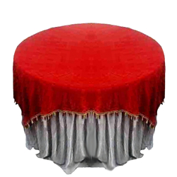 Round Table Top - 4 FT X 4 FT - Made of Velvet Fabric Cloth