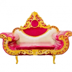Red & White Color - Regular - Couches - Sofa - Wedding Sofa - Maharaja Sofa - Wedding Couches - Made of Wooden & Metal