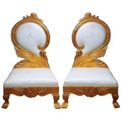 Heavy Premium Metal Jaipur Chair - Wedding Chair - Made Of High Quality Metal & Wooden - 1 Pair ( 2 Chair )