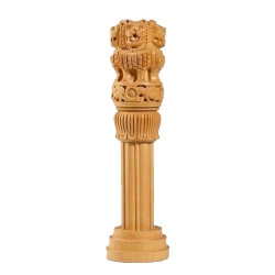6 Inch - Wooden Piller - Ashoka Pillar - Artificial Piller - Made Of Wooden