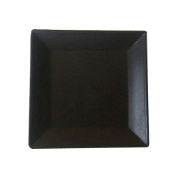 5 Inch - Square Chat Plate - Snack Plate - Made Of Food Grade Regular Plastic - Black Color