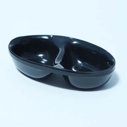 4 Inch X 3 Inch - Chip & Dip Bowl - Chatni Bowl - Made of Food Grade Acrylic - Black Color