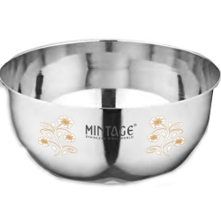 Kraft Laser Bowl - 6 Inch (Set of 6) - Made of Stainless Steel with Mirror Finish