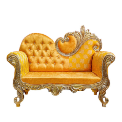 Yellow Color - Heavy Premium Metal Jaipur Couches - Sofa - Wedding Sofa - Wedding Couches - Made Of High Quality Metal & Wooden