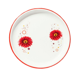 12 Inch Dinner Plates - Made Of Food-Grade Regular  Plastic Material - Leher Round Shape - Printed Plate