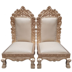 Cream Color - Mandap Chair - Wedding Chair - Varmala Chair - Made Of High Quality Wooden - 1 Pair ( 2 Chair )