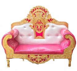 Pink & White - Regular - Couches - Sofa - Wedding Sofa - Maharaja Sofa - Wedding Couches - Made Of Wooden & Metal