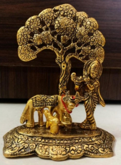 Krishna Statue - 7 Inches X  5 Inches X 3 Inches - Made Of Metal