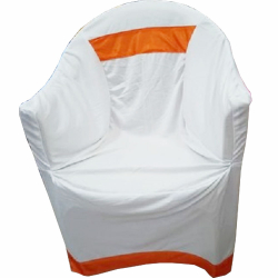 Chair Cover - Made of Lycra - White & Orange Color