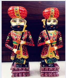 Hand Painted  Darban Pair - 15 Inch - Made Of Wood