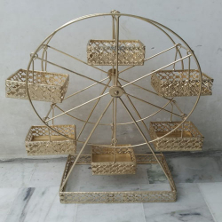 18 Inch - Golden Color - Jhula - Fancy Item - Salad Stand - Made Of Iron
