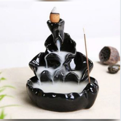 New Black Fountain Backflow - 3 x 5 Inch - Made Of Polyresin