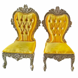 Vidhi-Mandap Chair -1 Pair (2 Chairs) - Made of wood & Brass coating