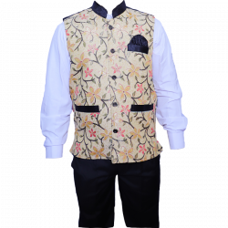 Waiter Uniform - Bartender Coat Or Vest - Kitchen Uniform - Full-Neckline - Sleeve-less - Made Of Premium Quality Polyester & Cotton - (Available Size 38 , 40 , 42 , 44 , 46 , 48)