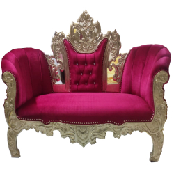 Udaipuri Wedding Sofa & Couches - Made Of Wooden & Brass - .Pink Color