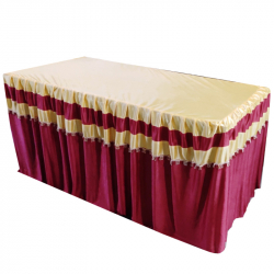 2.5 X 5 FT - Table Cover Frill - Made of Lycra Quality - Red Color