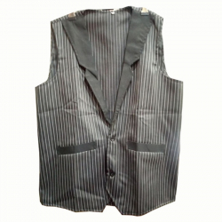 Waiter - Bearer - Bartender Coat Or Vest - Kitchen Uniform Or Apparel For Men - Full-Neckline - Sleeve-less - Made Of Premium Quality Polyester & Cotton - Black Color (Available Size 38 , 40 , 42 , 44 , 46 , 48)