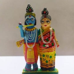 Radha Krishna Statue -3 Inch - Made Of Wood