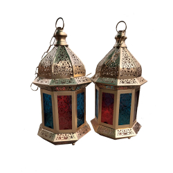 18 Inch Hanging Lanterns - Kandil - Candle - Holders - Made Of Metal