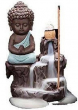 Buddha Smoke Fountain - 3.5 Inch X 5 Inch - Made of Polyresin