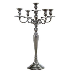 Five Arm Candle Abra - 30 Inch - Nickle Plated