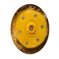 Round Sparkel Hanging Jhumar - 15 Inch - Made Of  Fabric & plastic