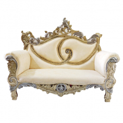 Udaipuri  Wedding Sofa & Couches - Made Of Wooden & Brass - Cream & Golden Color