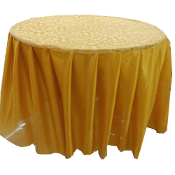 4 FT X 4 FT - Round Table Cover - Made Of Premium Quality Lycra Cloth - Top Velvet - Yellow Color